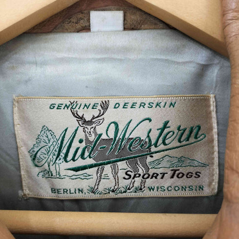 60S MID-WESTERN CCジップ ディアスキン レザーシャツジャケット メンズ US:38