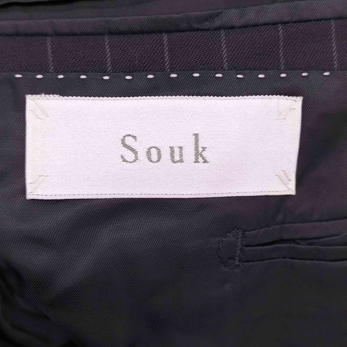 ルスーク Le souk ストライプ2Bテーラードジャケットセットアップ メンズ 44
