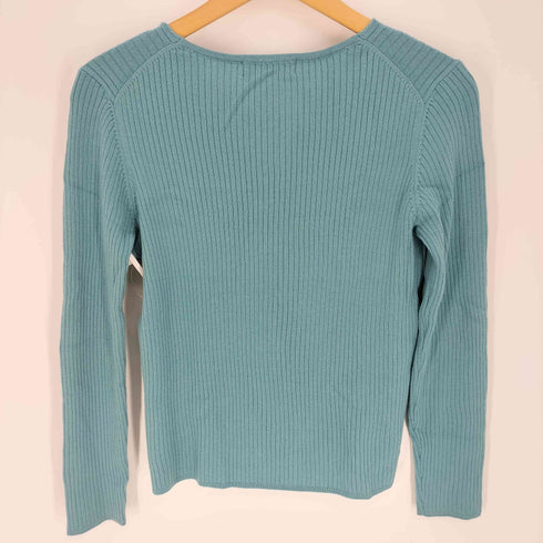 ユナイテッドアローズグリーンレーベルリラクシング UNITED ARROWS green label relaxing CR W リブ Vネック 12G ニット レディース
