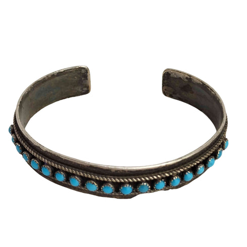 ナバホ NAVAJO STERLING JASON LIVINGSTON ターコイズバングル メンズ