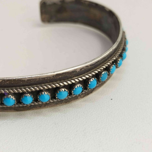 ナバホ NAVAJO STERLING JASON LIVINGSTON ターコイズバングル メンズ