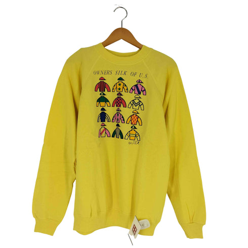 ヘインズ Hanes 90s USA製 プリント ラグラン クルーネックスウェット メンズ import:L
