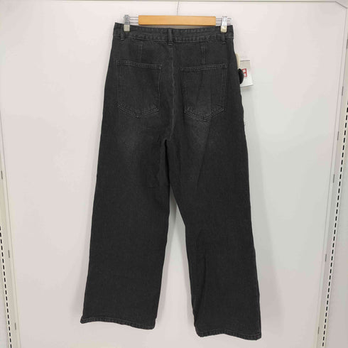 ARGUECULTURE WAVE CUT OUT 変形 ブラックバギーデニムパンツ メンズ M