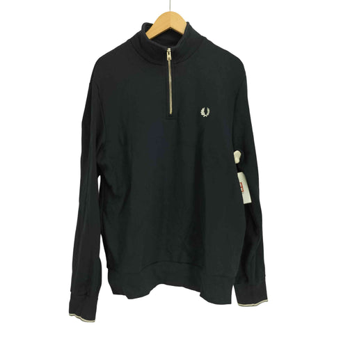 フレッドペリー FRED PERRY Half Zip Sweatshirt ワンポイントロゴ刺繍 ハーフジップスウェット メンズ import:L