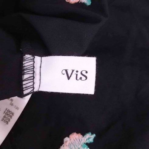 ビス ViS 小花柄刺繍スクエアネックワンピース レディース FREE