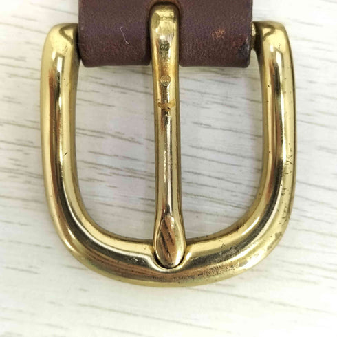 SOLID BRASS イングランド製 ロゴ刻印 切替 レザー ベルト メンズ 34/85