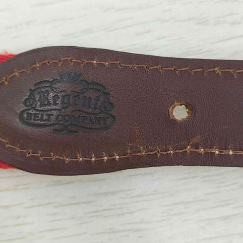 SOLID BRASS イングランド製 ロゴ刻印 切替 レザー ベルト メンズ 34/85