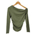 ザラ ZARA GATHERED T-SHIRT L/S ワンショルダー トップス レディース import:M