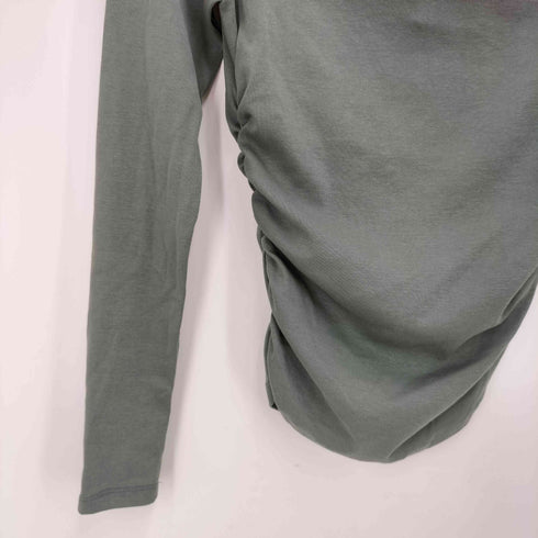 ザラ ZARA GATHERED T-SHIRT L/S ワンショルダー トップス レディース import:M