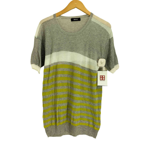 ズッカ ZUCCa 半袖 シアー ボーダー ニット プルオーバー レディース JPN:M