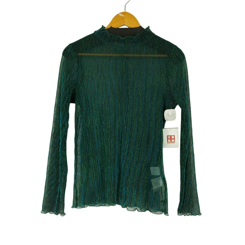 L/S ラメ加工プリーツトップス レディース