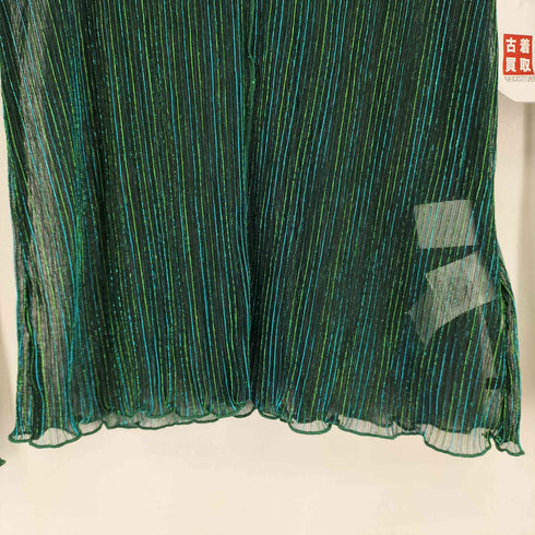L/S ラメ加工プリーツトップス レディース