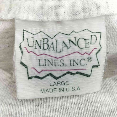UNBALANCED LINES INC 90S USA製 ©1992 IT BEATS WORK Tシャツ 袖&裾シングルステッチ メンズ import:L