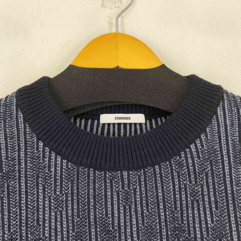 ステュディオス STUDIOUS 7GG Cashmere 畦クルーネックニット メンズ JPN:2
