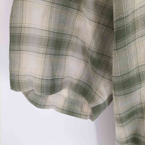 ナチュラルイシュー NATURAL ISSUE 90s レーヨン混 オンブレチェック ボックスオープンカラーシャツ メンズ JPN:L