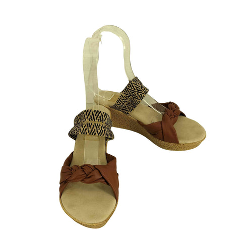 アイランドスリッパ ISLAND SLIPPER レザー コンビ ウェッジソール バックストラップ サンダル レディース 8