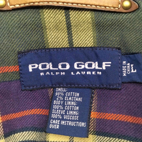ポロゴルフラルフローレン POLO GOLF RALPH LAUREN 90S 裏地チェック ポニー刺しゅう スウィングトップブルゾン メンズ JPN:L