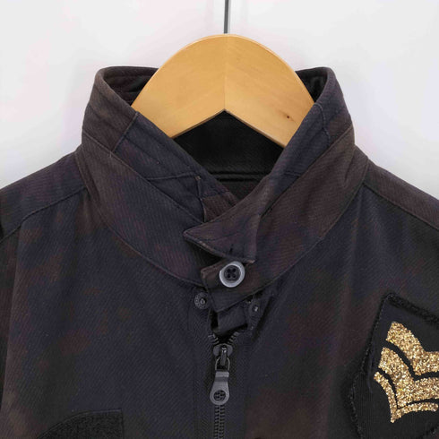 フランシストモークス FranCisT_MOR.K.S ラメ ラインストーン ミリタリースタンドカラージャケット メンズ 3