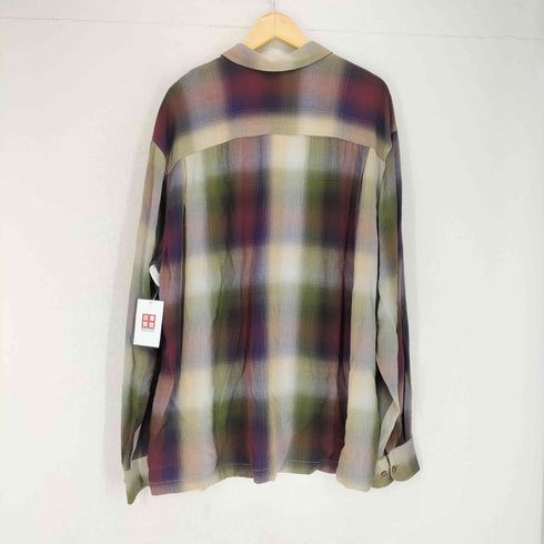 ゲス GUESS 90~00S オンブレチェックレーヨン開襟シャツ メンズ XL