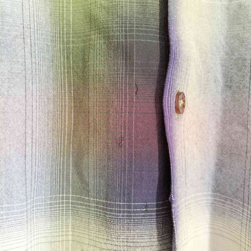 ゲス GUESS 90~00S オンブレチェックレーヨン開襟シャツ メンズ XL