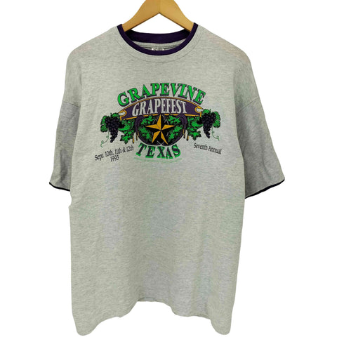 フルーツオブザルーム FRUIT OF THE LOOM 90S USA製 レイヤードデザイン フロントプリントTシャツ メンズ import:XL