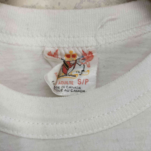 80-90s TRINI MFG カナダ製 メッセ―ジプリント クルーネック半袖Tシャツ カットソー メンズ S