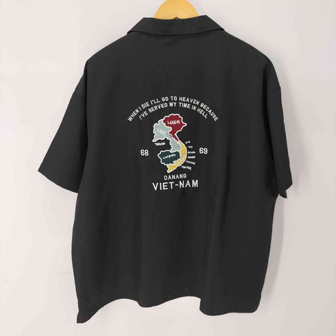 アバハウス ABAHOUSE スーベニアバック刺繍 オーバーサイズオープンカラーシャツ メンズ JPN:L