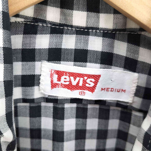 リーバイス Levis 70S 白タブ ギンガムチェック 襟芯 フラップポケット L/S シャツ メンズ import:M