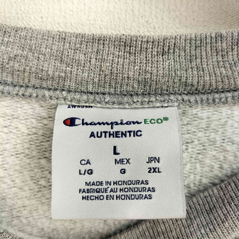 チャンピオン Champion ECO AUTHENTIC 袖ロゴ刺繍 クルーネック スウェット メンズ import:L
