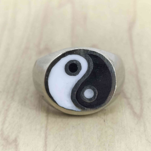 yin and yang 陰陽デザインリング メンズ 18号