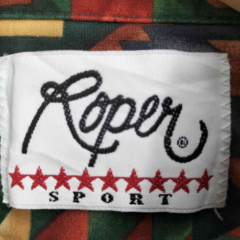 ローパー ROPER SPORT 90s USA製 総柄 切替 ボタンダウン シャツ メンズ import:M