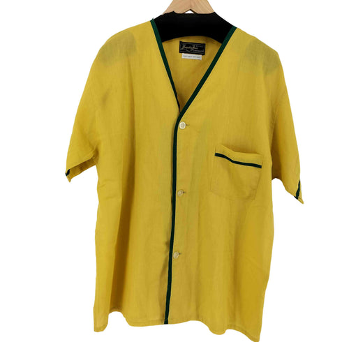 ヴァンヒューゼン VAN HEUSEN hampshire house パイピング ノーカラー パジャマシャツ レディース import:XL