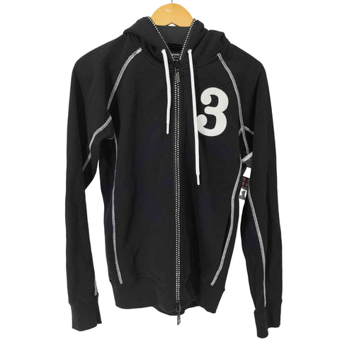 ウノピュウノウグァーレトレ 1PIU1UGUALE3 RELAX ラインストーン 刺繍ジップアップパーカー メンズ JPN:L