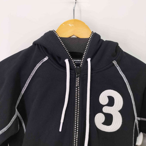 ウノピュウノウグァーレトレ 1PIU1UGUALE3 RELAX ラインストーン 刺繍ジップアップパーカー メンズ JPN:L