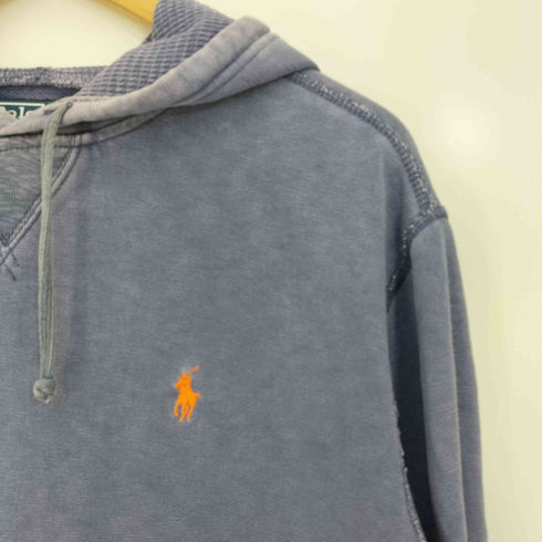 ポロバイラルフローレン Polo by RALPH LAUREN ポニー刺繍 フード裏サーマル ナス紺 前V パーカー メンズ import:S