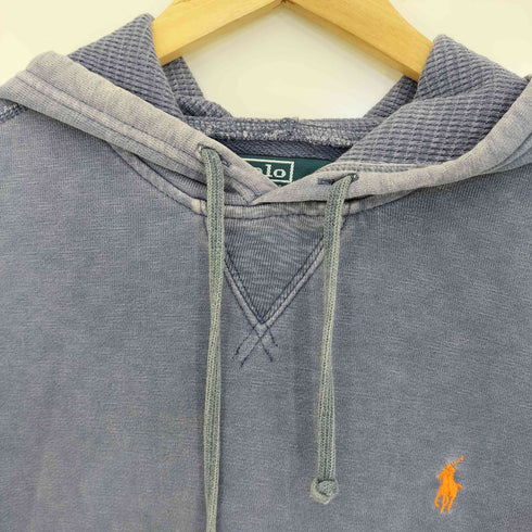 ポロバイラルフローレン Polo by RALPH LAUREN ポニー刺繍 フード裏サーマル ナス紺 前V パーカー メンズ import:S