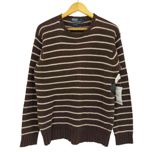 ポロバイラルフローレン Polo by RALPH LAUREN ポニー無し コットンリネン ボーダー ニット メンズ import:S