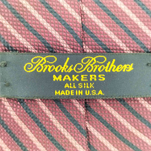 ブルックスブラザーズ BROOKS BROTHERS USA製 斜めボーダー シルク ネクタイ メンズ