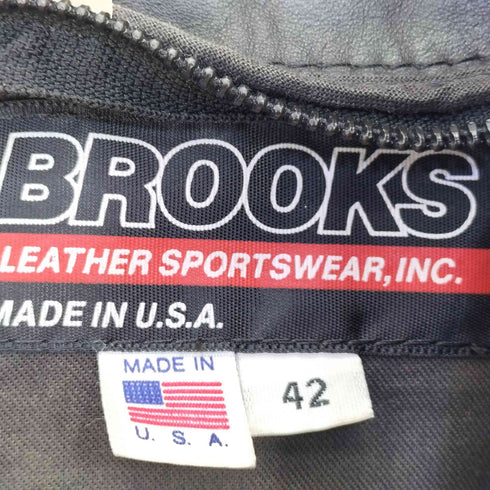 ブルックス BROOKS USA製 レザー ダブルライダース メンズ US:42