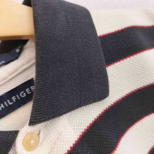 トミーヒルフィガー TOMMY HILFIGER ロゴ刺繍 ボーダー 長袖 ポロシャツ メンズ import:M