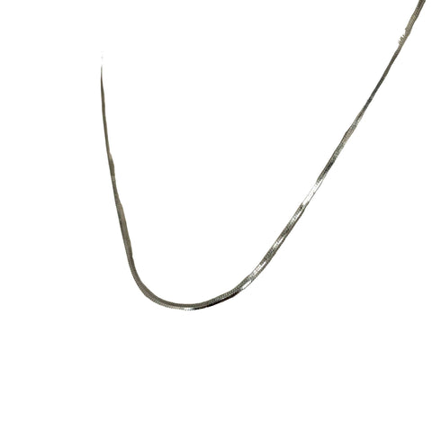 イタリア製 14KT ホワイトチェーンネックレス レディース