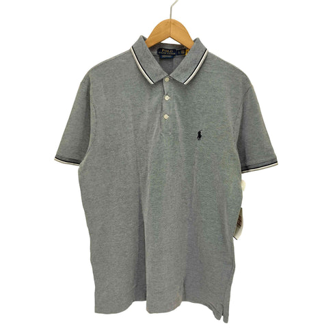 ポロラルフローレン POLO RALPH LAUREN CUSTOM SLIM FIT STRETCH MESH ポニー 刺繍 S/S 鹿の子 ポロシャツ メンズ import:L