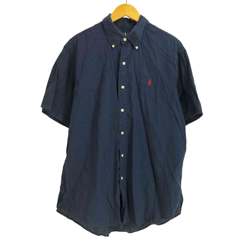 ラルフローレン RALPH LAUREN 90S CUSTOM FIT ポニー刺繍 半袖 ボタンダウン シャツ メンズ import:L