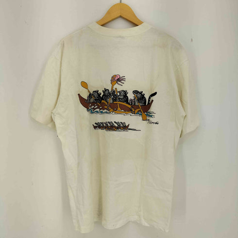 クレイジーシャツ CRAZY SHIRTS 90S USA製 クリバンキャット 両面プリント Tシャツ 袖シングルステッチ メンズ import:L