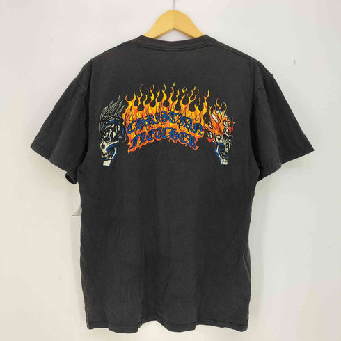 ジャージーズ JERZEES USA製 Christian Fletcher / クリスチャンフレッチャー フレイム スカル オールドイングリッシュ Tシャツ メンズ import:L