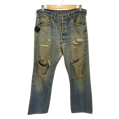 リーバイス Levis 60-70S 501 BIG E ボタン裏 6 刻印 ボタンフライ デニム パンツ 黒カン 平行ステッチ ポケットシングル メンズ