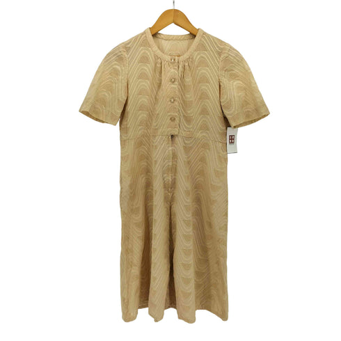 vintage メッシュ ウェーブ 半袖ミディワンピース レディース