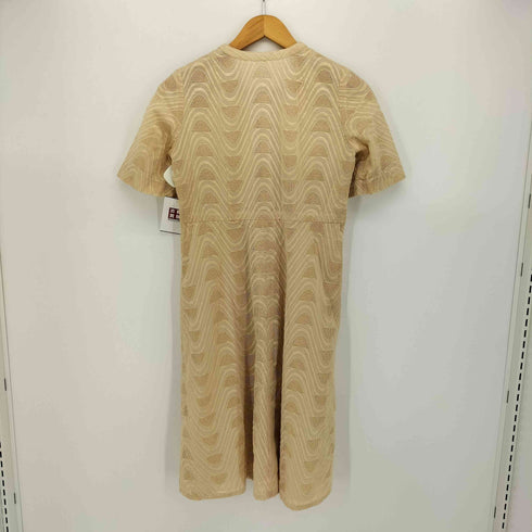 vintage メッシュ ウェーブ 半袖ミディワンピース レディース