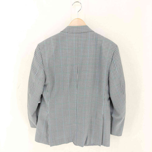 アクアスキュータム AQUASCUTUM シルク混 チェック 2Bシングルテーラードジャケット メンズ AB-4