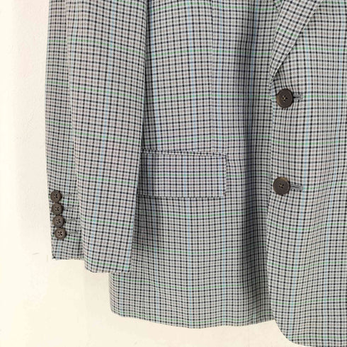 アクアスキュータム AQUASCUTUM シルク混 チェック 2Bシングルテーラードジャケット メンズ AB-4